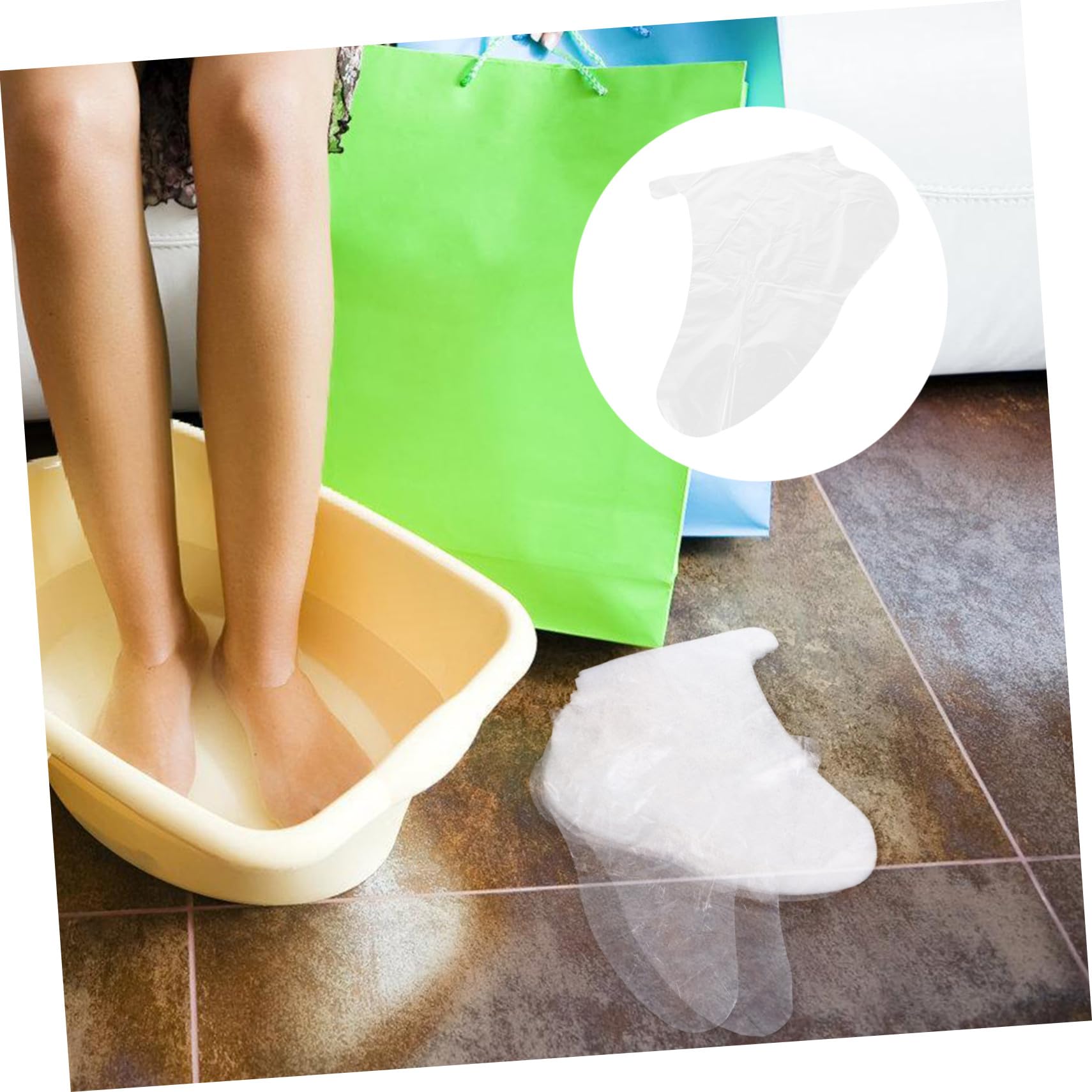 Couvre-pieds Longs Tubes Transparents Lot de 1000 en Plastique Pe Jetables Résistants aux Odeurs pour Soins Hydratants des Pieds Protection pour Pédicure et Spa