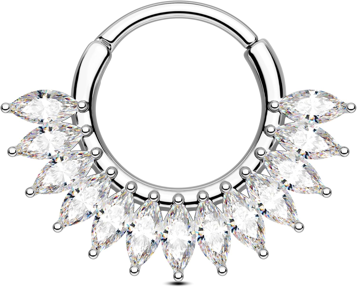 Jewseen 316L Surgical Steel Septum Rings 16g Septum Jewelry Daith Earrings Tragus Helix Piercing Jewelry for Women