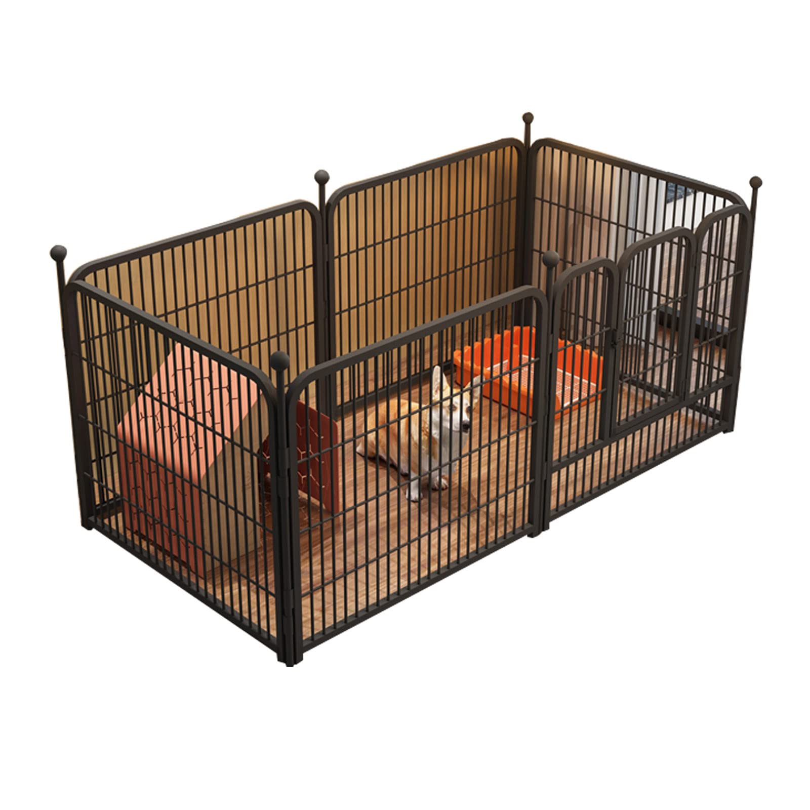 Amazon | ペットフェンス パネル6枚 大型犬用 中型犬用 ペットサークル