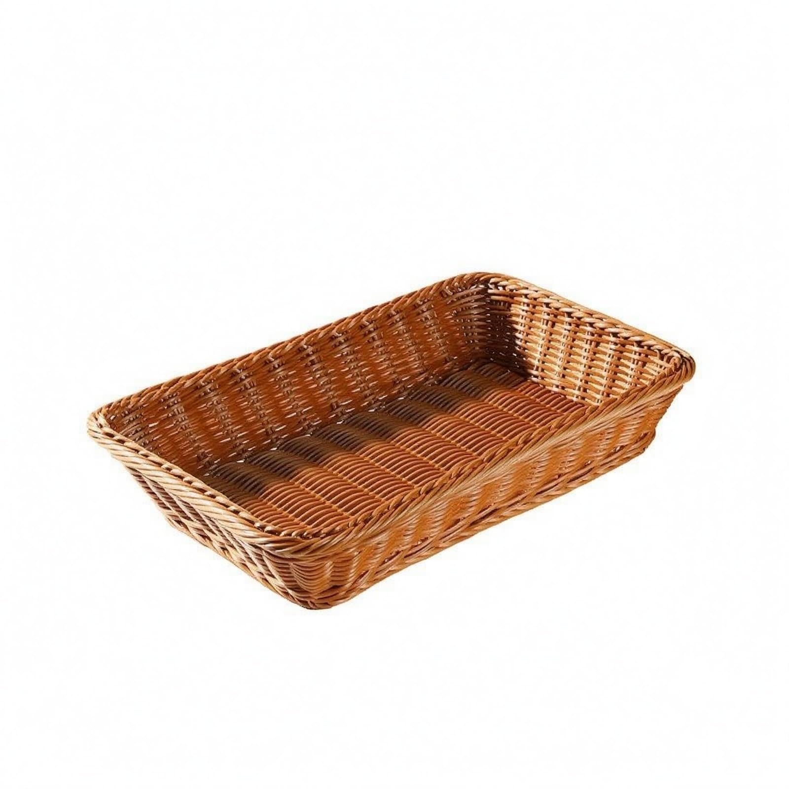 Panier style rotin beige clair de 40cm pour optimiser vos étagères