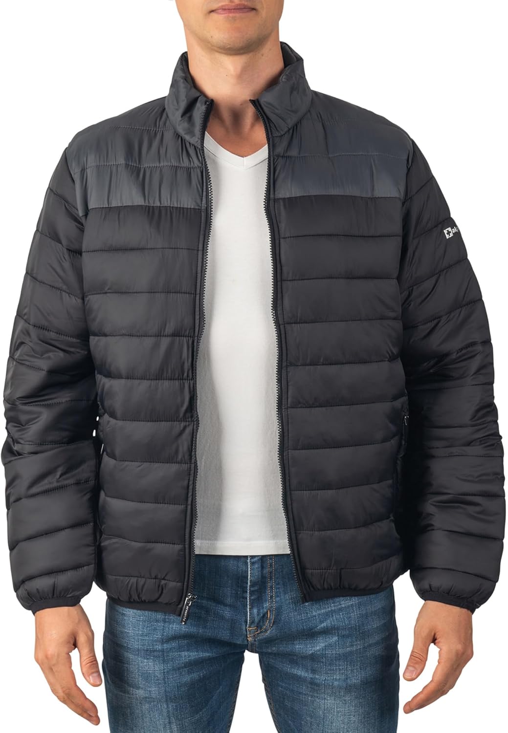 Alpine Swiss Niko Mens Puffer Jacket Down Alternate Insulated Coat Packable Water-Resistant Windproof Outerwear Zip Pockets - Image 2