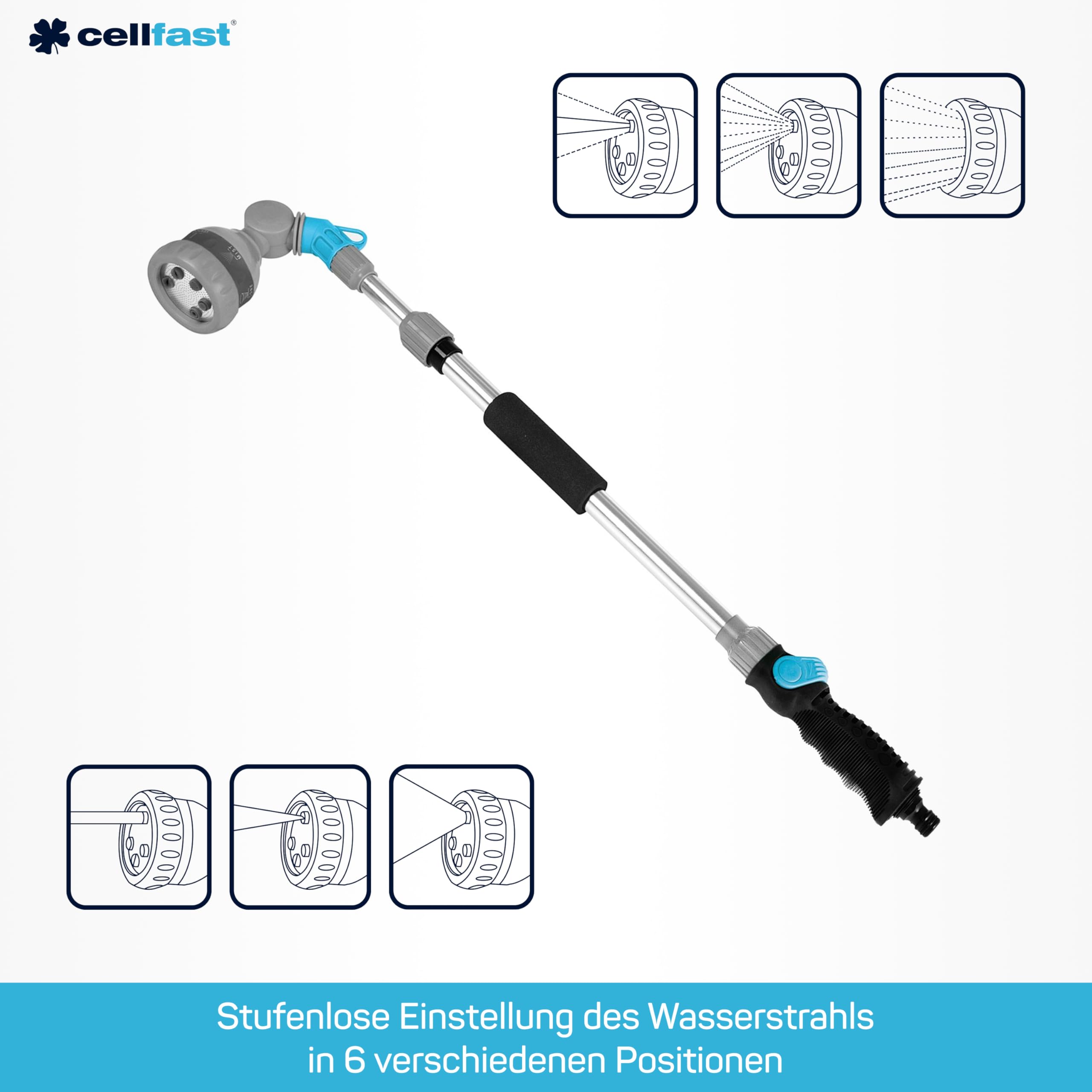 Cellfast Teleskopische Sprühlanze, 15 x 4 x 75 cm, blau, CF52-080, 15x4x75 cm