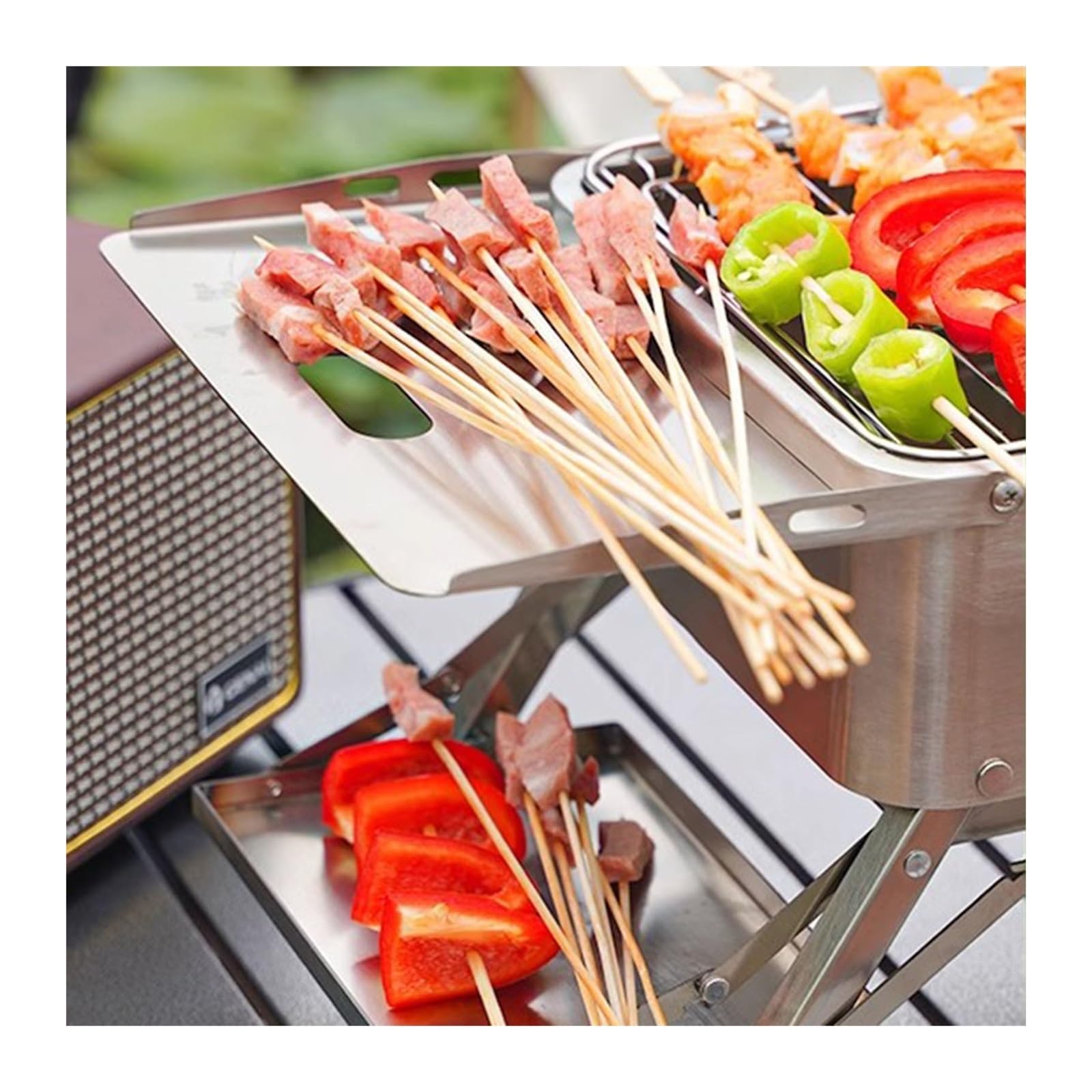Griglia da Tavolo Fornello for Barbecue Domestico for da Esterno for Portatile Pieghevole Piccolo