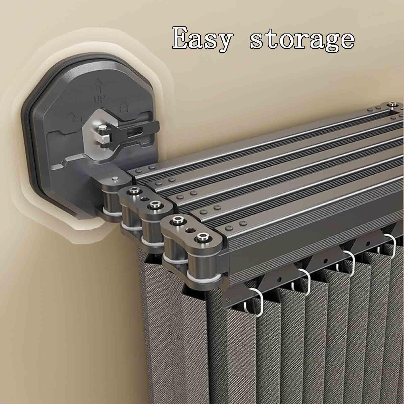 YSZBD Rideau de Douche Anti Moisissure Pliable, Barre de Douche à Angle Réglable/Extensible sans Perçage, Tissu en Lin, Rideau Douche Lavable en Machine, Imperméable,6@-104cm+9.8in/25cm