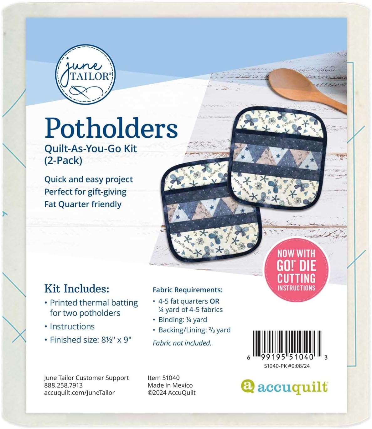 Potholders Quilt-As-You-Go Kit (2-Pack)