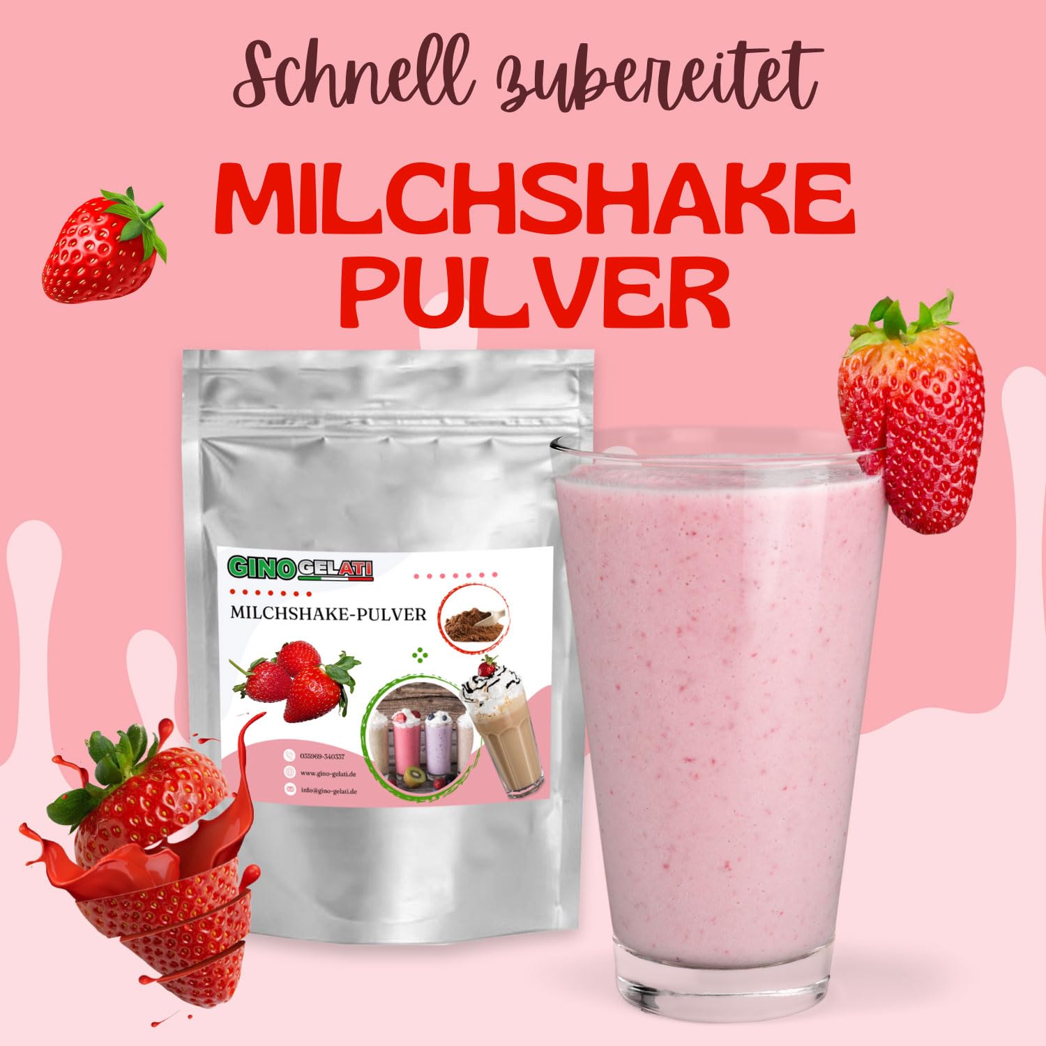 Gino Gelati Milchshake Pulver, verschiedene Geschmacksrichtungen, schnelle und einfache Zubereitung, für Gastronomie und private Küche geeignet, Made in Germany (10 Kg, Mascarpone)