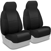 Coverking Custom Fit Front 50/50 High Back Bucket Seat Cover for Select Mazda MX-5 Miata Models - Neosupreme Solid Black
