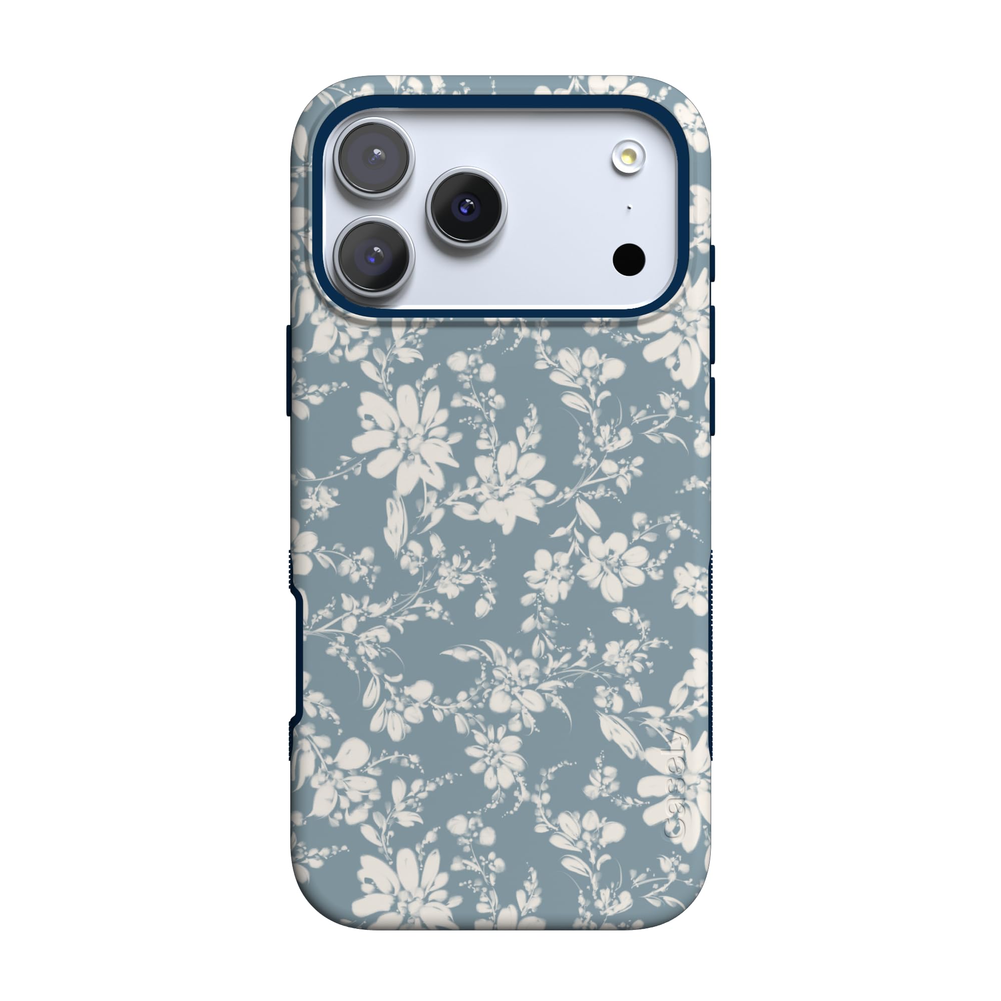 Coque iPhone 17 Pro floral bleu MagSafe antichoc motif élégant - 8
