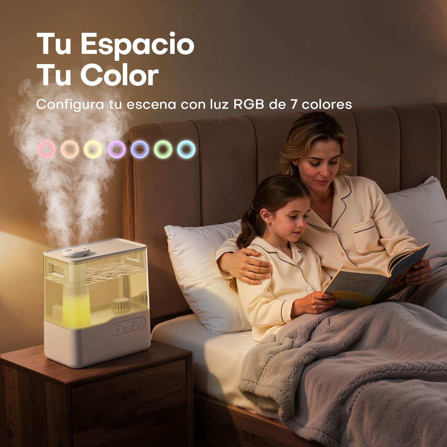 AROEVE Humidificador de Aire 5L Ultrasónico Top-Fill Niebla Fría 36H 25dB Silencioso