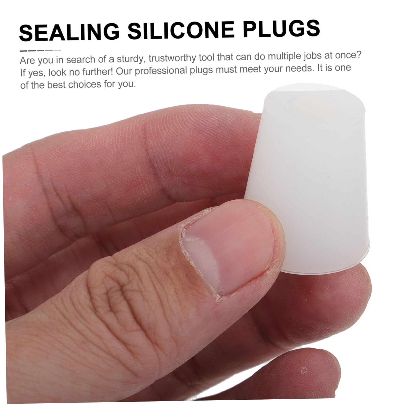 KICHOUSE Sealing Silicone Lids 5pcs White Silicone Plugs for Food Grade and Lab Use