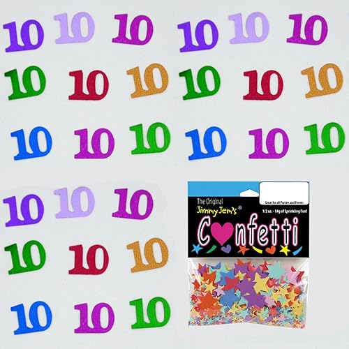 Miniatura 3 de Confeti Número 10 Multicolores  2 bolsas de media onza (1 oz) #7108 Q01