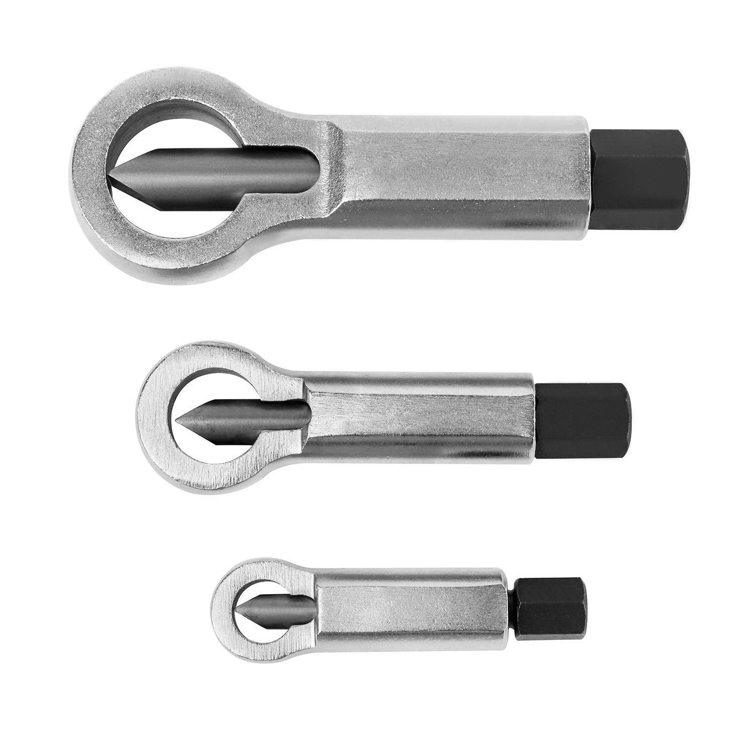 QWORK3 Set Nut Screw Splitter Set Nut Remover Tools, Nut Splitter Cracker, Rusted Nut Breaker, Steel Nut Remover Extractor Tools, Manual Pressure Nut Cracker Metal Splitter