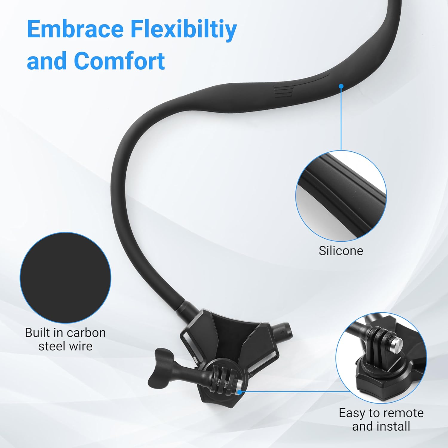 Neck Mount for DJI Osmo Nano Action 6 5 Pro 4/3 for Insta360 X5 X4 air X3 Go Ultra for Gopro Hero 13/12/11/10 MAX 2 Adjustable Chest Strap Adapter Hand Free Necklace Lanyard Holder Accessories