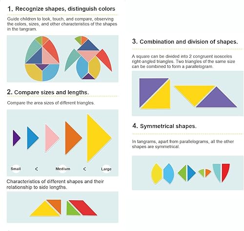 Miniatura 4 de Molinete magnético mágico Tangram geométrico, rompecabezas de forma geométrica, jardín de infantes, clásico, educativo, Montessori, Tangram,