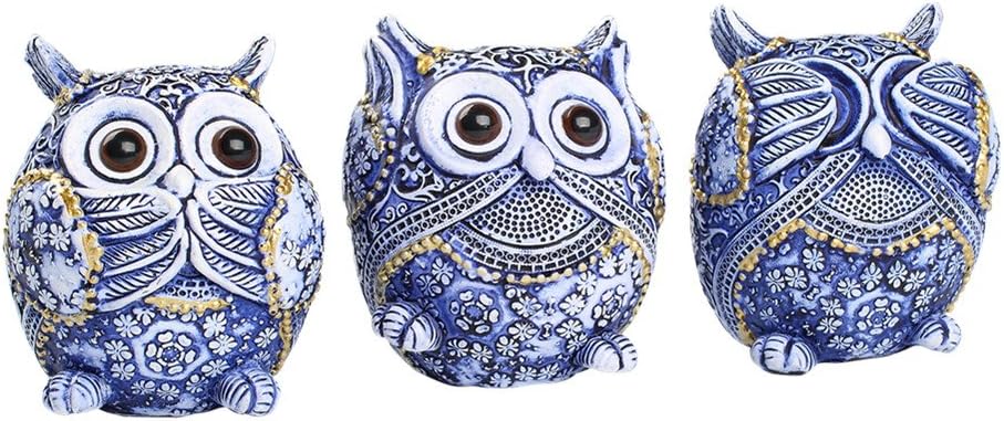 Amazon.com: FAMICOZY Owl Figurine with Different Gestures,Cute Owl ...