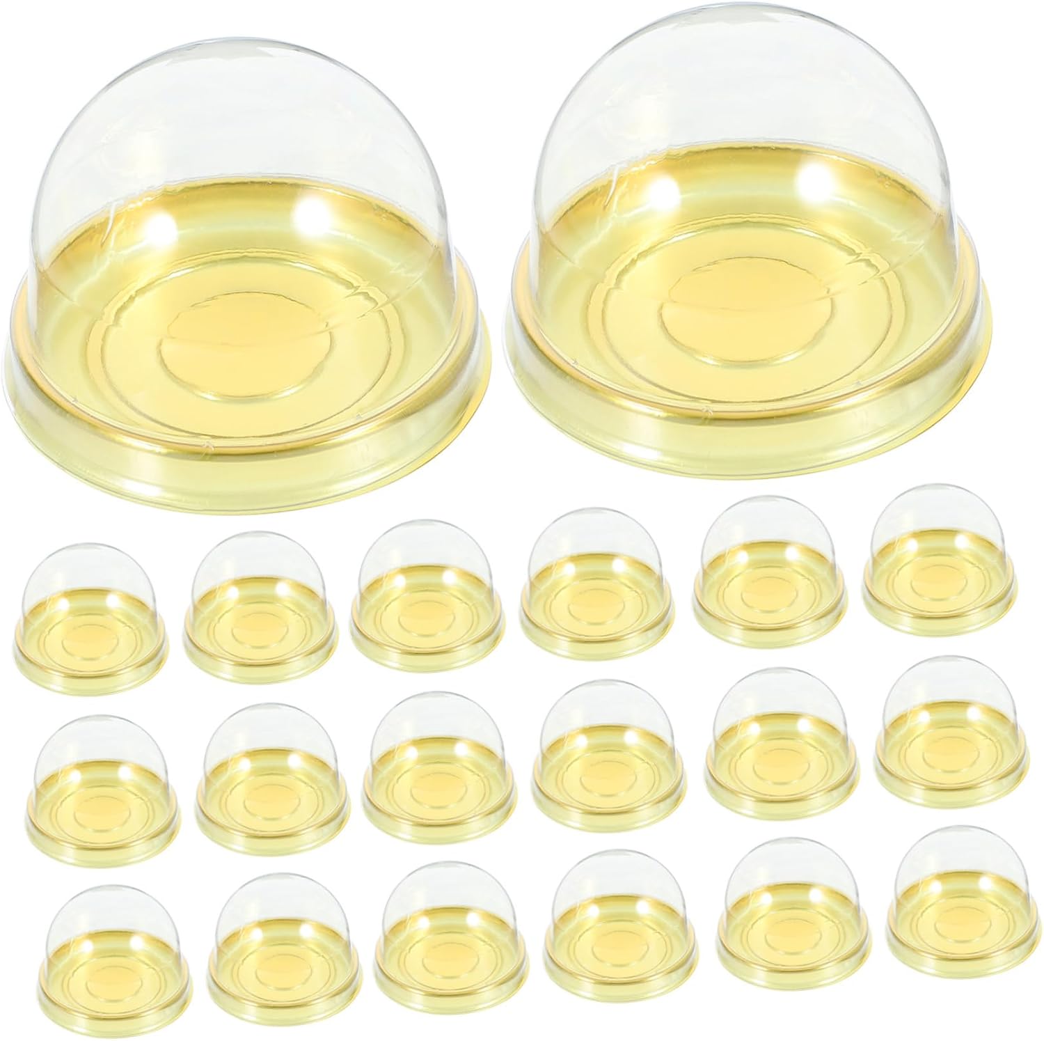 SECFOU 50pcs -yolk Puff Container Cake Box Lid for Moon Cakes Muffins and Pastries for Parties and Celebrations