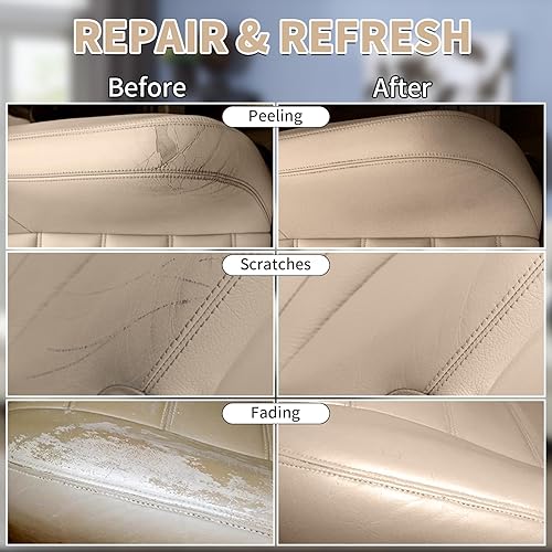 Miniatura 3 de BSCPAM Bálsamo recolorante de cuero, 12 onzas, restaurador de color de cuero para sofás, kit de reparación de cuero marrón oscuro para muebles,