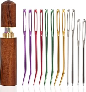KaiserNgu Yarn Needles, Stainless Steel, 12 Piece Set, Blunt and Sharp Combination, Multicolor