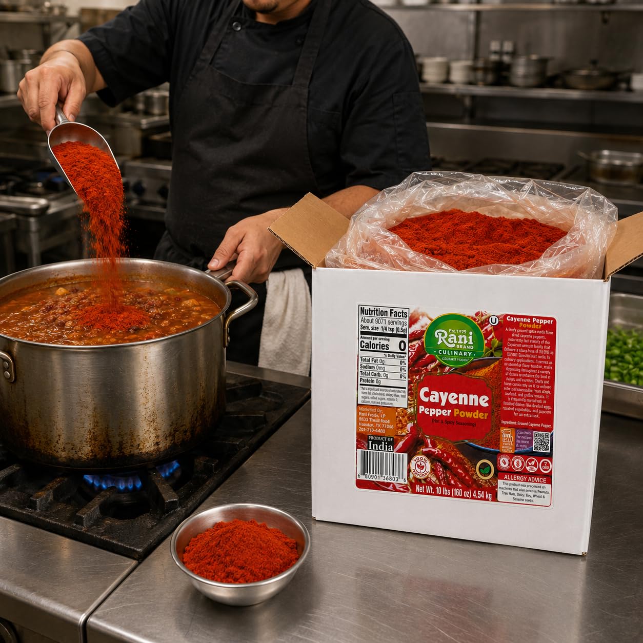 Rani Cayenne Pepper Powder (Hot & Spicy Seasoning) 160oz (10lbs) 4.54kg Bulk Box ~ All Natural | Gluten Free | NON-GMO | Kosher | Vegan | Product of India image 3