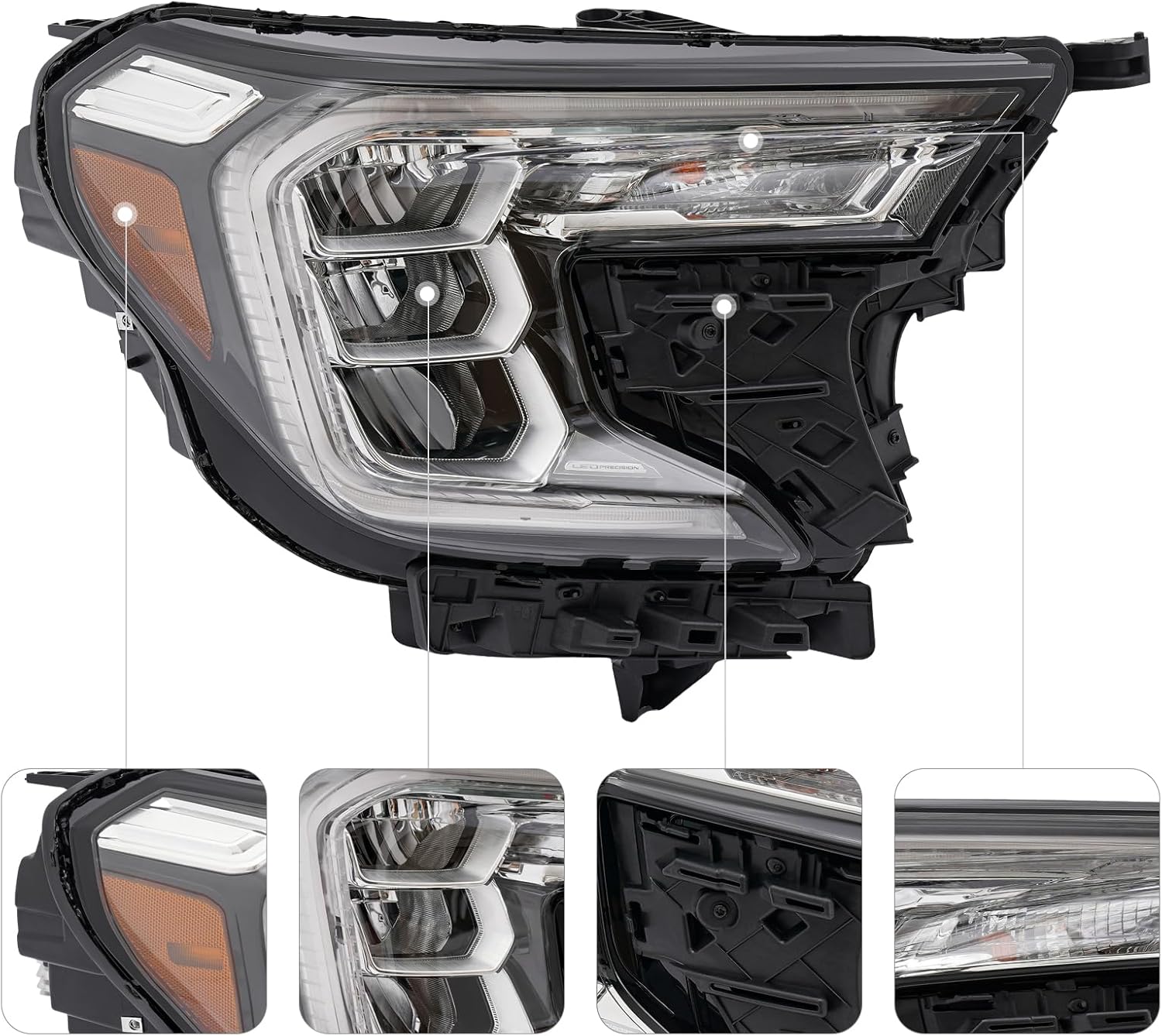 LYNICESHOP Headlight Assembly, for 2022-2023 GMC Terrain LED Front Headlamp, OEM: 84945165, 84945166, GM2503524 Direct Replacement Head Light Fits GMC Terrain 2022 2023 (A pair)