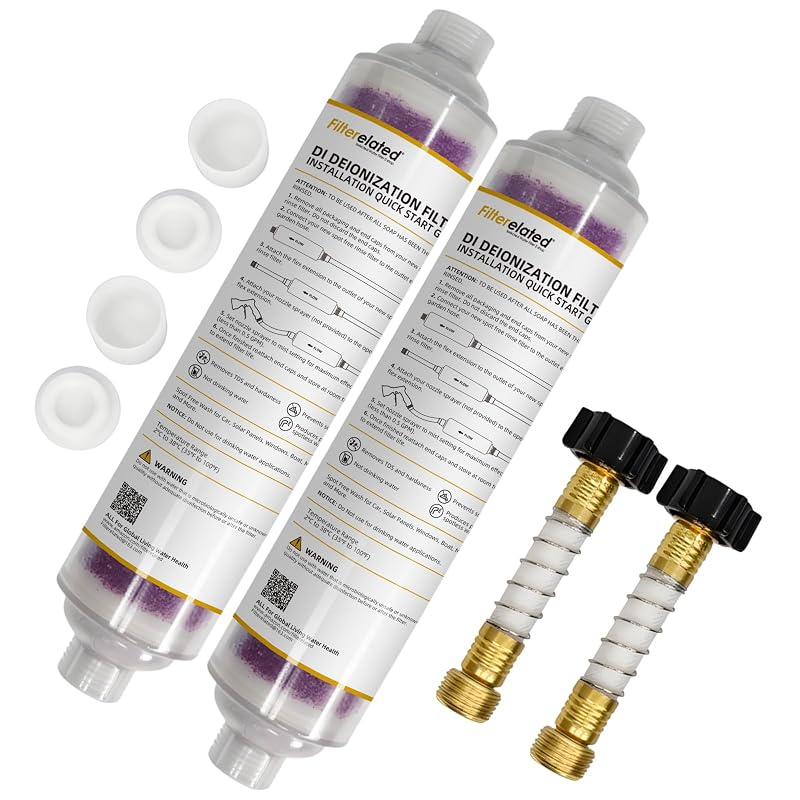 Sistema de Água Desmineralizada para Lavagem Automotiva Filterelated DFET-FRV com Carcaça Transparente, Kit com 2 Filtros