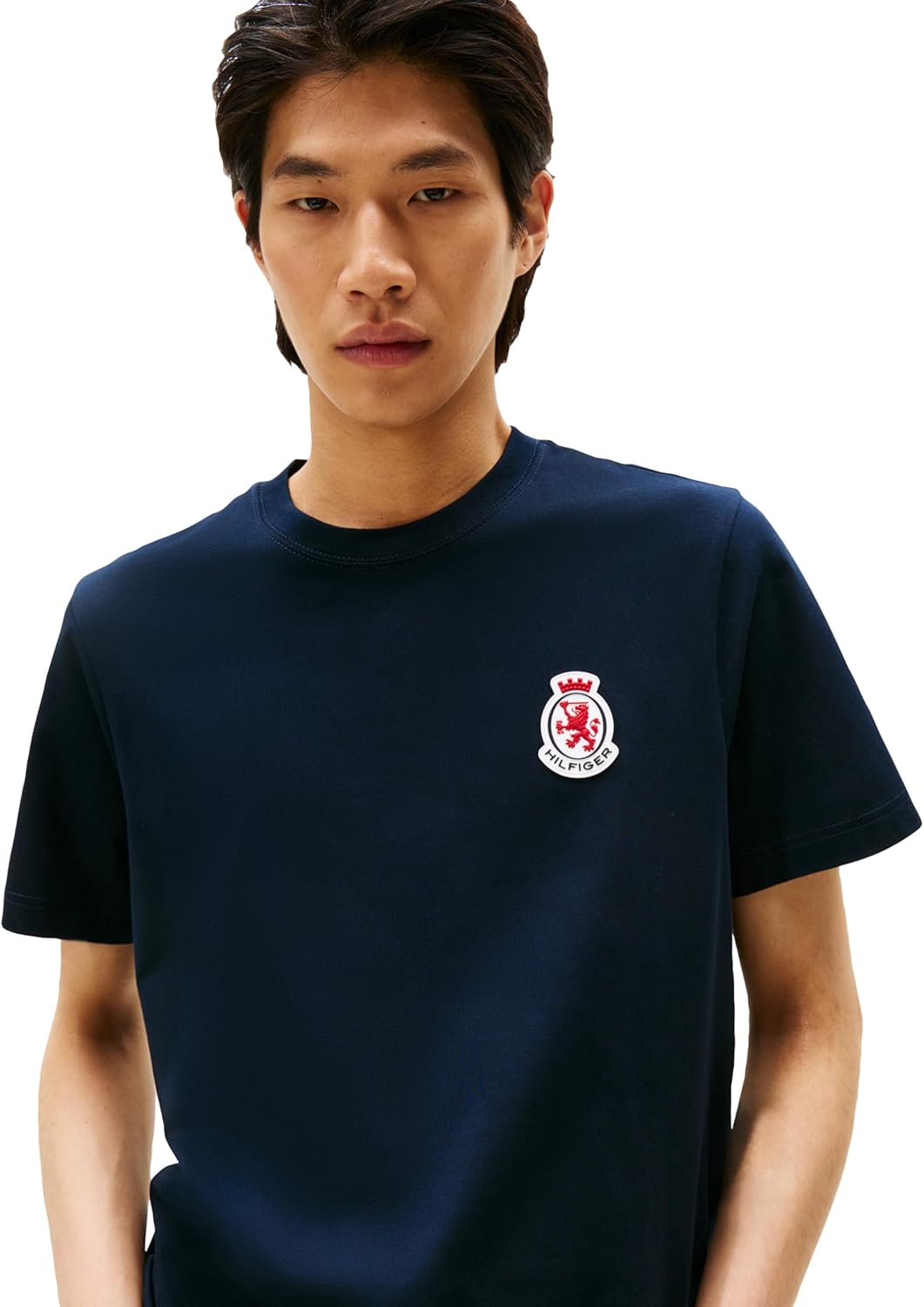 Tommy Hilfiger Mens Short Sleeve Cotton Graphic T-Shirts with Rubberized Crest Logo - Image 2