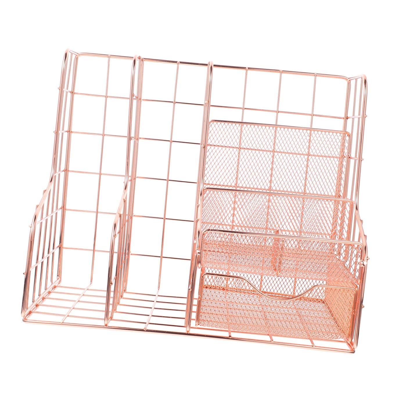 Cabilock 1 Pc Estante De Almacenamiento De Oficina Organizador De Papelería De Escritorio Estante De Almacenamiento De Escritorio Alumno Hierro Forjado Chapado En Oro Rosa Mesa De Trabajo
