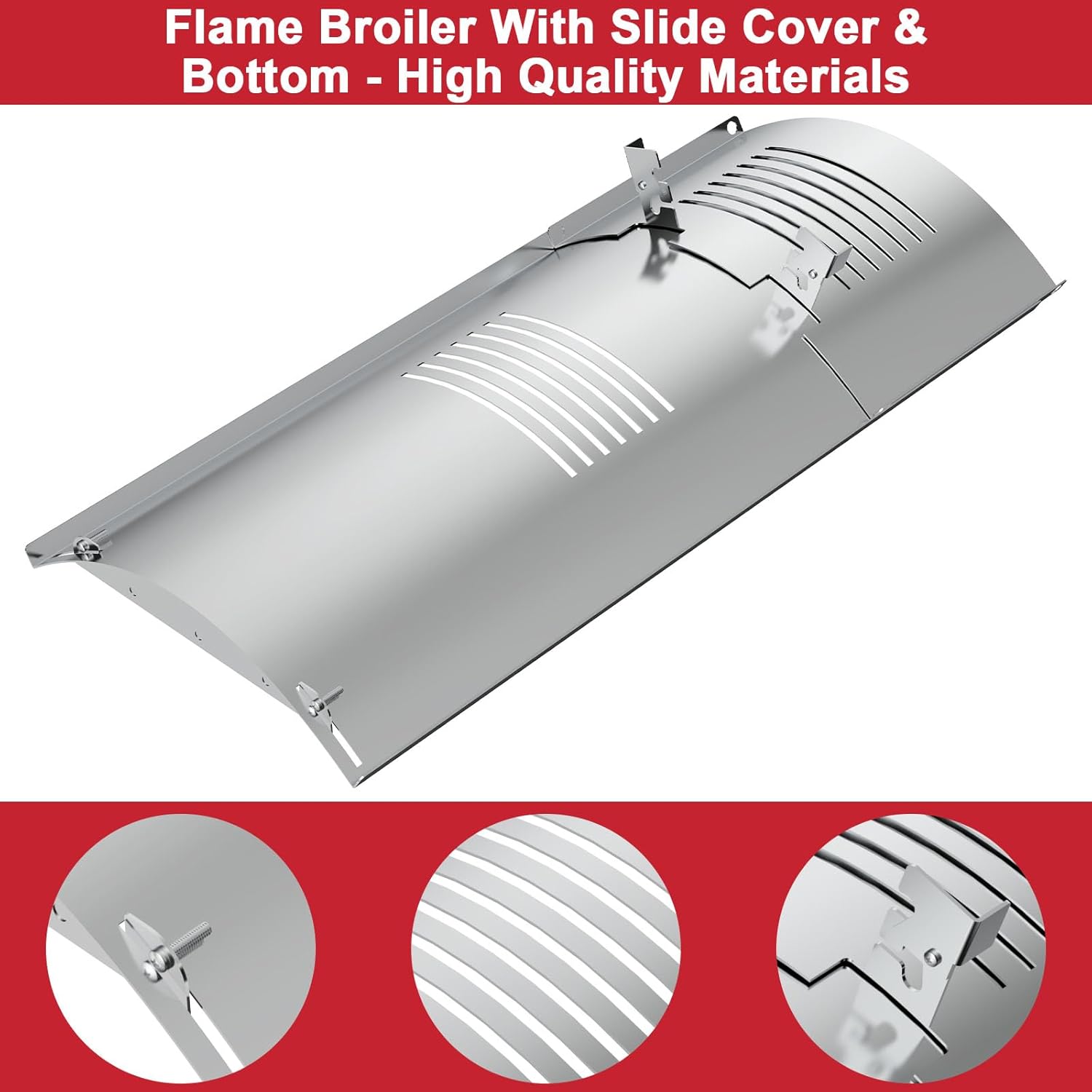 Flame Broiler Kit for Pit Boss 820, PB850 Series Pellet Grills, Slide Cover and Bottom for Pit Boss Smoker PB820FB PB820FBC PB820PS1 PB820S PB820SC PB820XL Parts