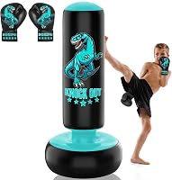 JUOIFIP 160 cm Álló Boxzsák Dinoszaurusz Boxkesztyűvel Gyerekeknek Kickbox Karate Edzéshez 1