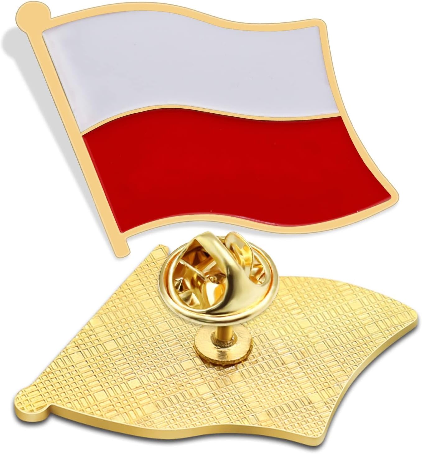 2/12/50/100Pcs Poland Flag Lapel Pins Bulk Enamel Souvenir- Metal Polish Brooch Badge for Men Women Clothes Bags Hats
