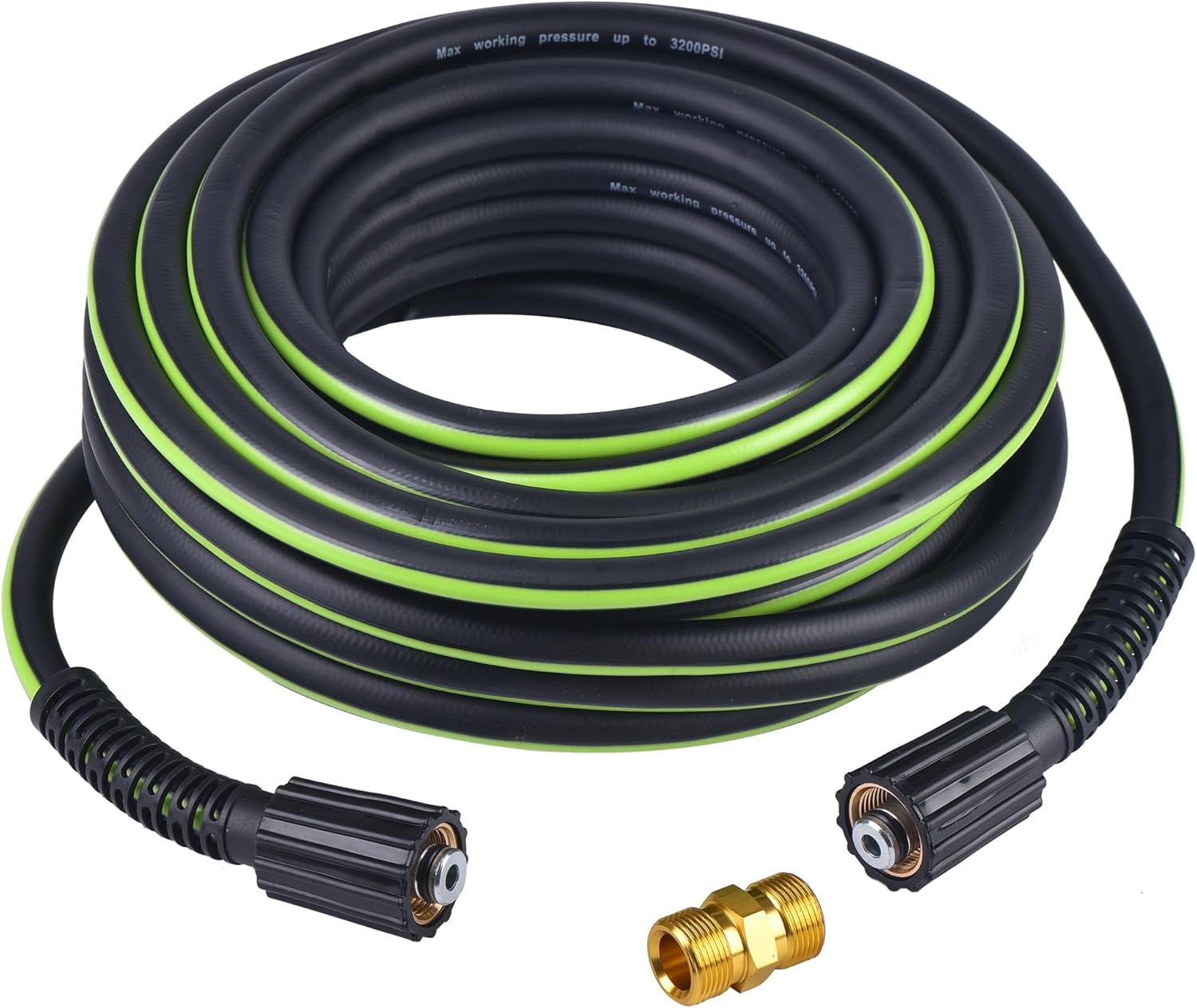 Pressure Washer Hose 1/4" × 50FT - 3200 PSI Heavy Duty Power Washer Replacement with M22-14mm Fittings Kink-Resistant Flexible Water Hose for Electric & Gas Washers
