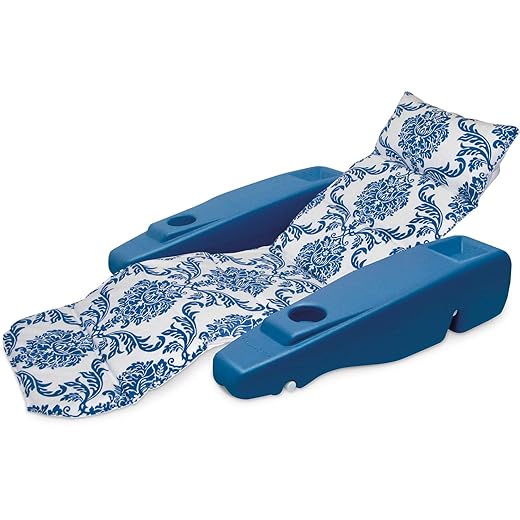 Poolmaster Swimming Pool Adjustable Floating Chaise Lounge, Royal Hawaiian, Blue