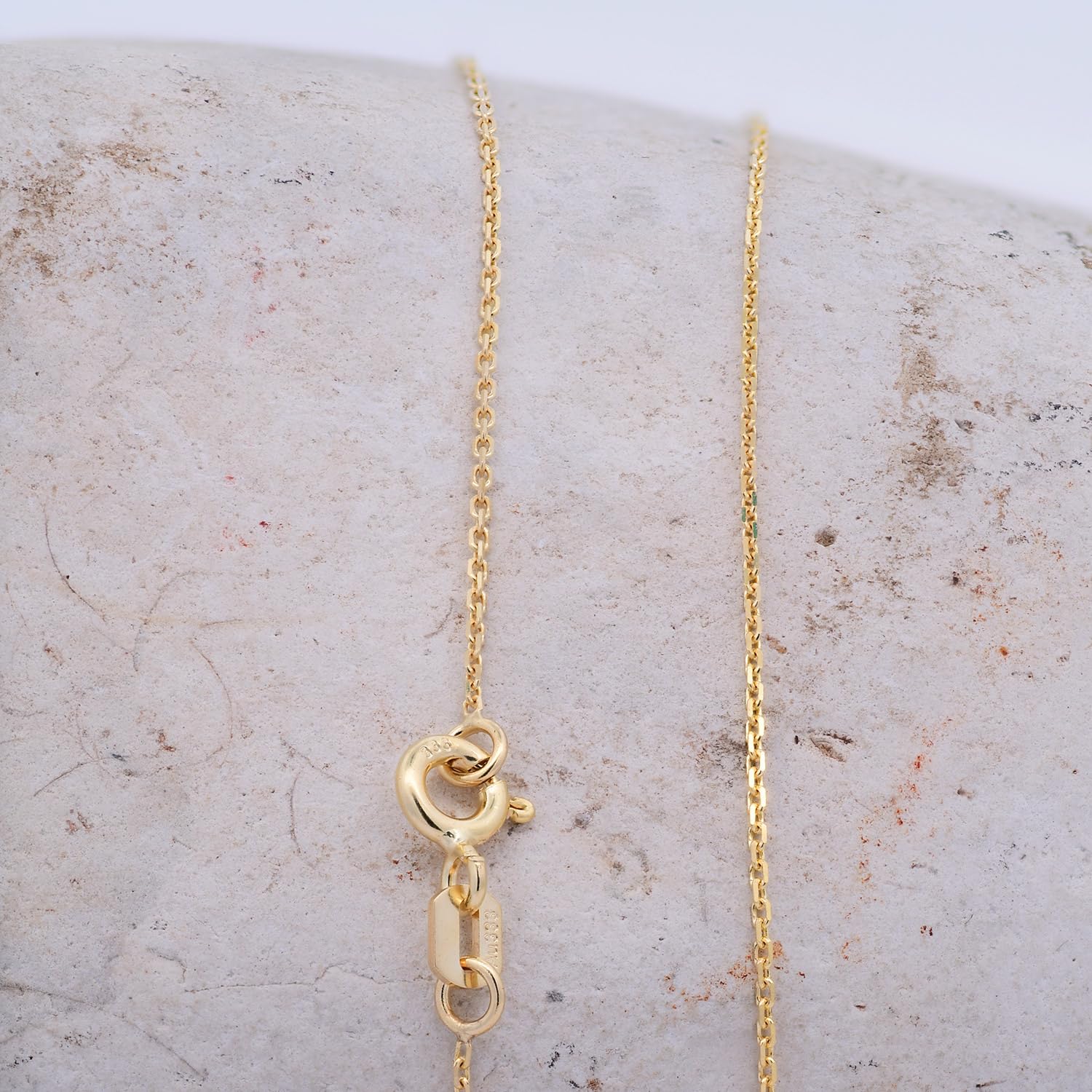 Goldkette Ankerkette diamantiert Halskette 1,0 mm 333-8 Karat Gold