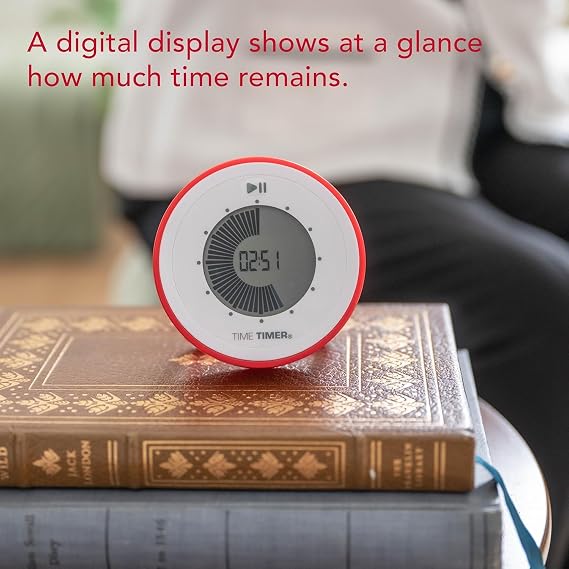 Time Timer Twist - Updated - 90-Minute Digital Visual Countdown Clock Magnetic with Kickstand for Kids Classroom Learning, Study Tool, Teachers Desk, Exercise and Kitchen Timer (Red)