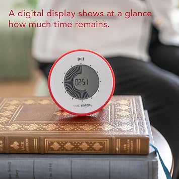 Time Timer Twist - Updated - 90-Minute Digital Visual Countdown Clock Magnetic with Kickstand for Kids Classroom Learning, Study Tool, Teachers Desk, Exercise and Kitchen Timer (Red)