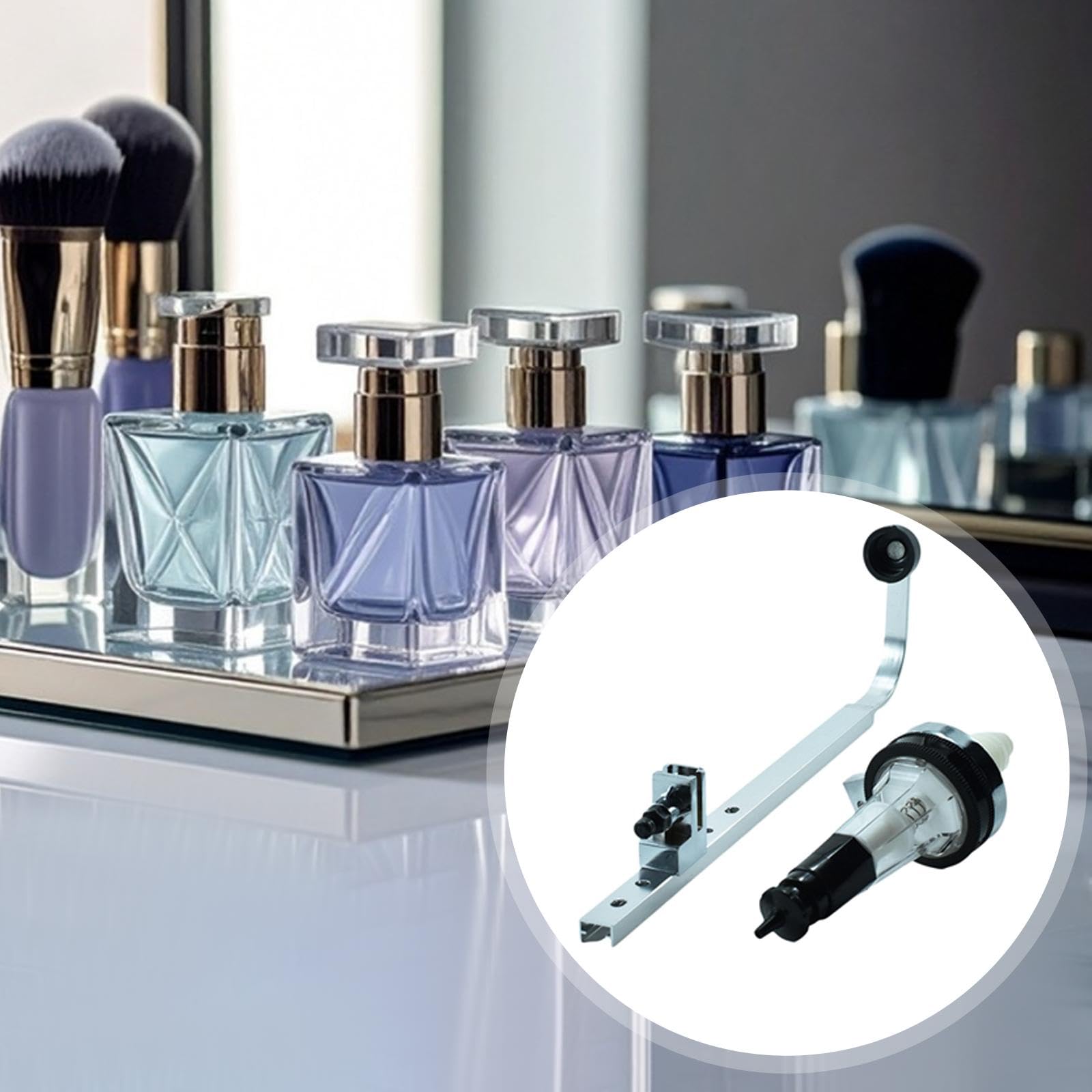KESOTO Dispenser di Profumo, Parte di Ricambio Versatile per apparecchiature in Vetro da 32,2 cm/12,68 Pollici, Accessorio Professionale Leggero in Argento