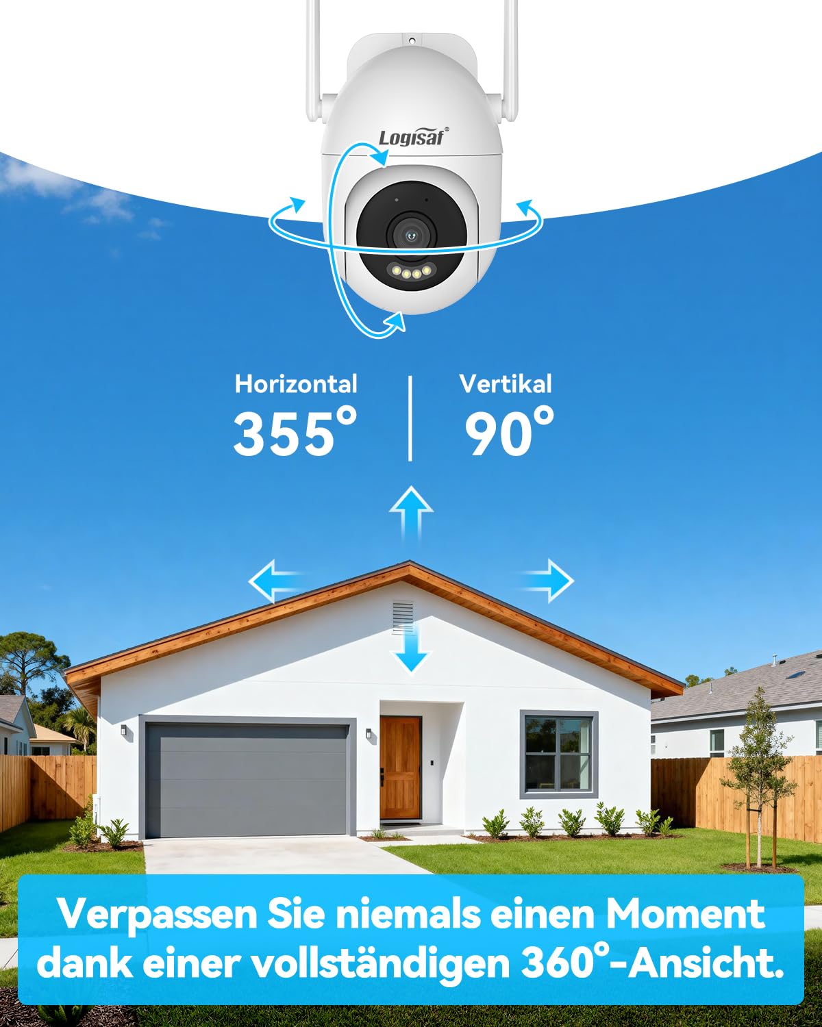 PTZ Überwachungskamera Set mit 10'' Monitor, 5MP 10CH WLAN NVR | 4 Pcs 360° PTZ Kameras mit 24/7 Aufnahme, 2-Wege Audio, Farbe Nachtsicht, Automatische Verfolgung, Personenerkennung, 1TB HDD