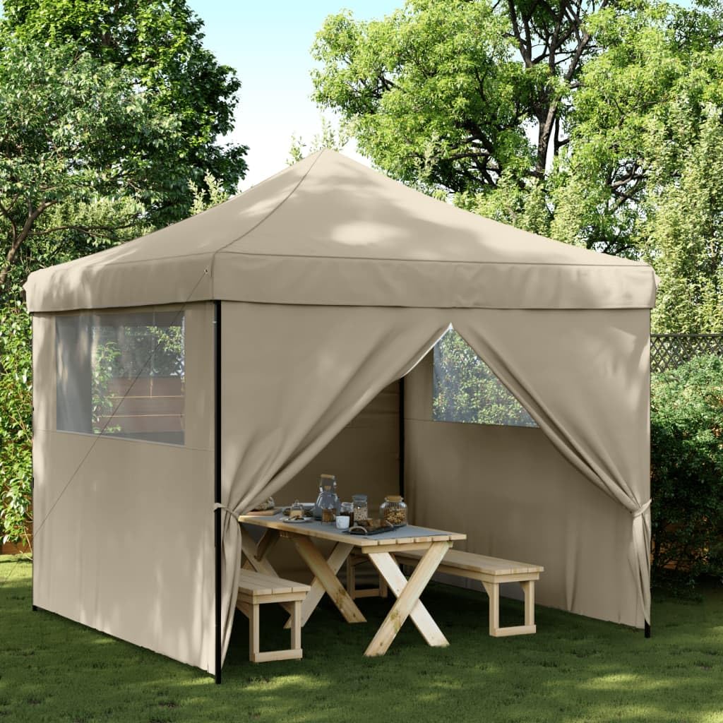 Pop-Up pawilon imprezowy, składany, z 4 ściankami bocznymi, kolor taupe