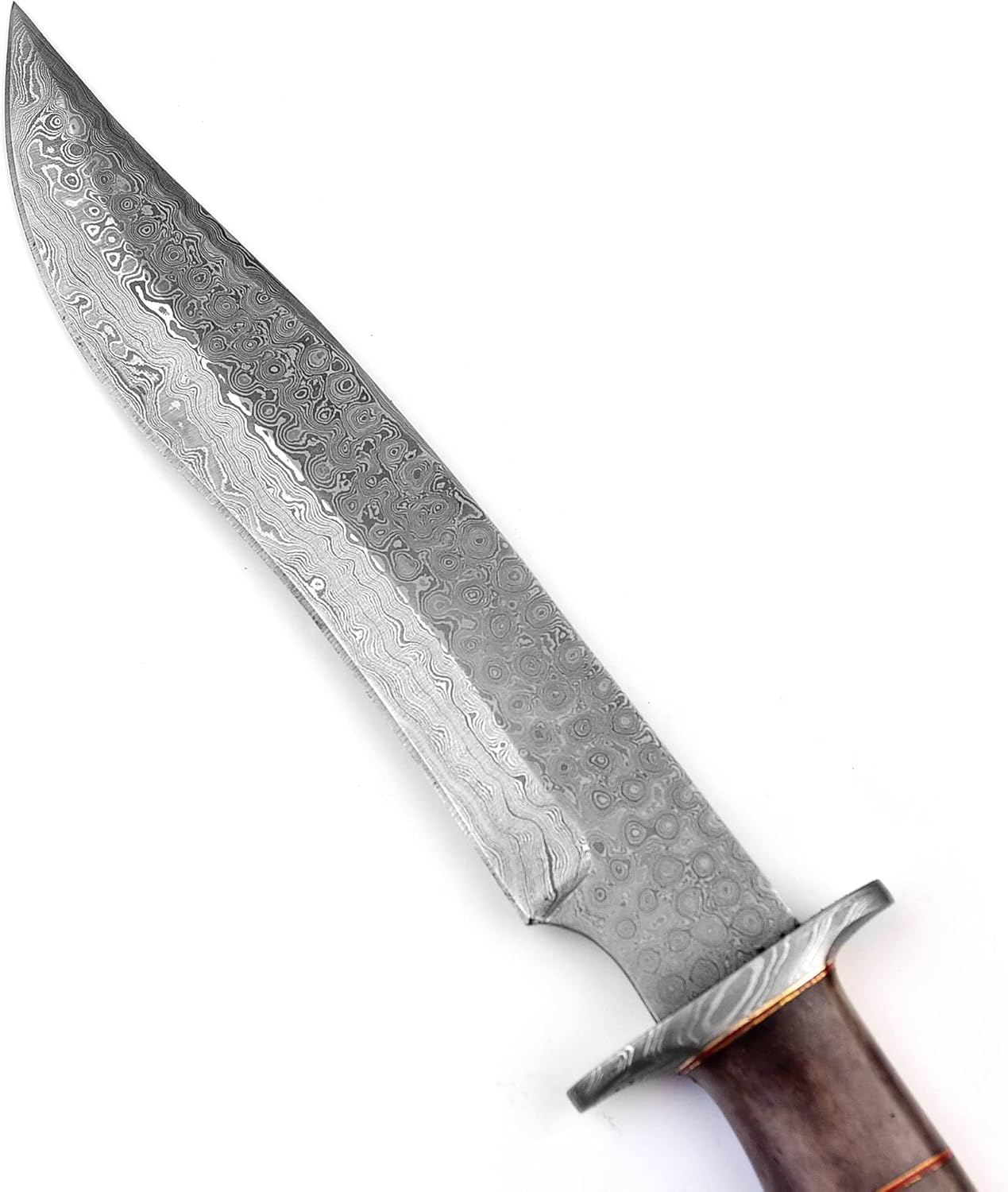 Handmade Damascus Steel Hunting Knife BK-3023 - Camel Bone Handle With Damascus Steel Gurd/Pommel.