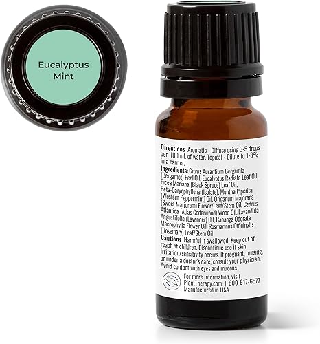 Miniatura 2 de Plant Therapy Mezcla de aceites esenciales de eucalipto y menta, 10 mL (13 oz) vigorizante, respira más fácil, mezcla de aromaterapia para