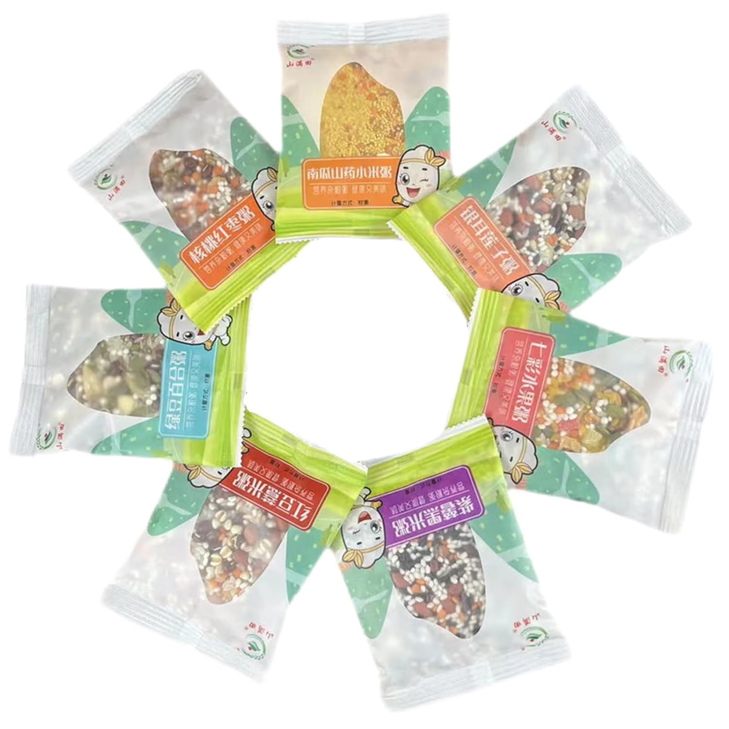 7-Day Grain Porridge Mix, 120g×7 Packs, Nutritious Purple Coarse Combination, Ready-to-Cook Breakfast Ingredients