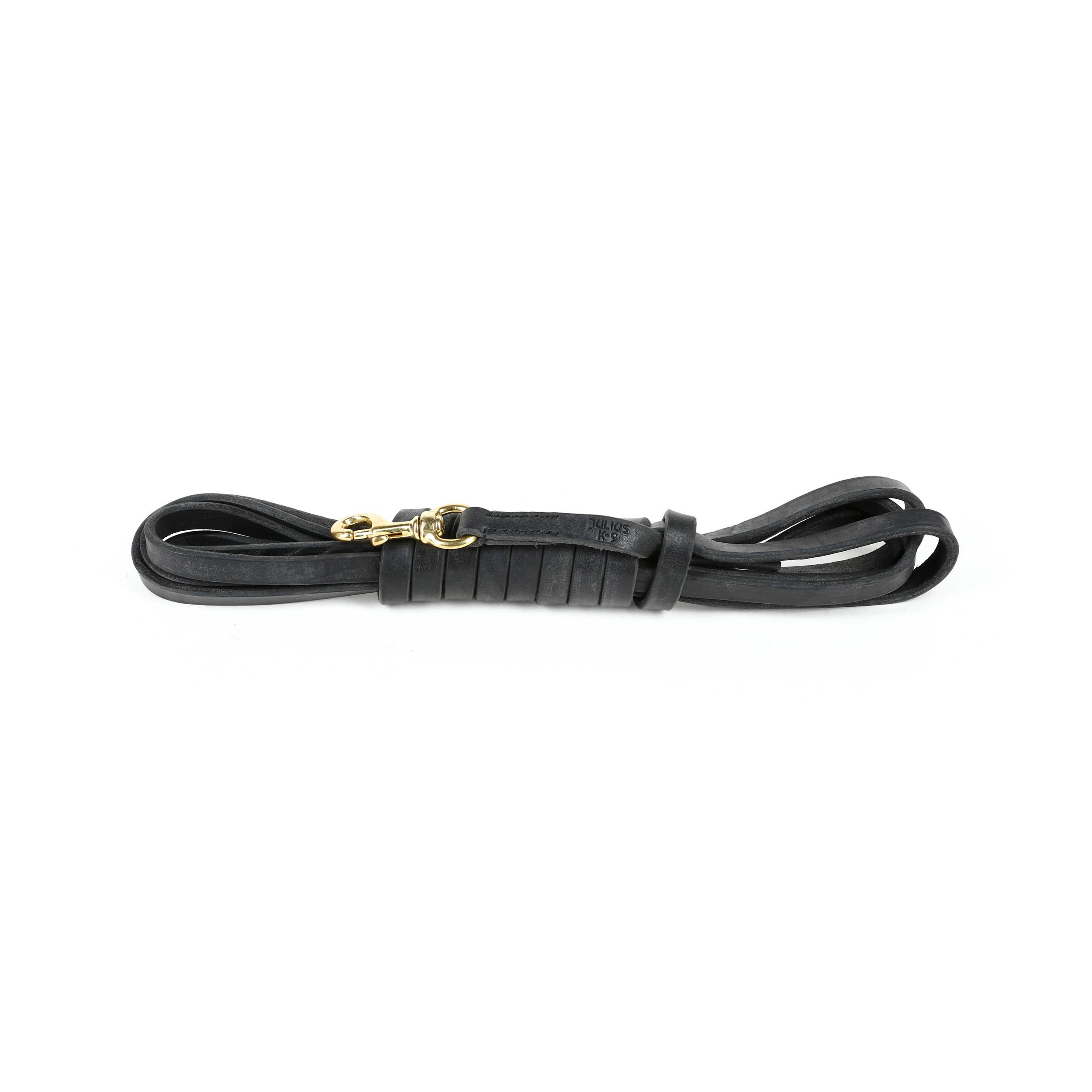 Julius-K9 Leather Leash without Handle, with Brass Carabiner, 16 mm x 5 m