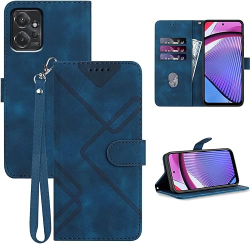 JHWVVTF Funda tipo cartera para Moto G 5G 2023 para Moto G 5G 2023, protector de tarjetero de cuero, correa para muñeca, cierre magnético, funda