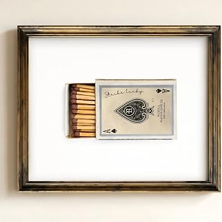 SQGGZH Strike Lucky Ace of Spades Retro Matchbox Print Wall Art, Bar Cart Art, Unique Gift idea - 8x10inch Unframed