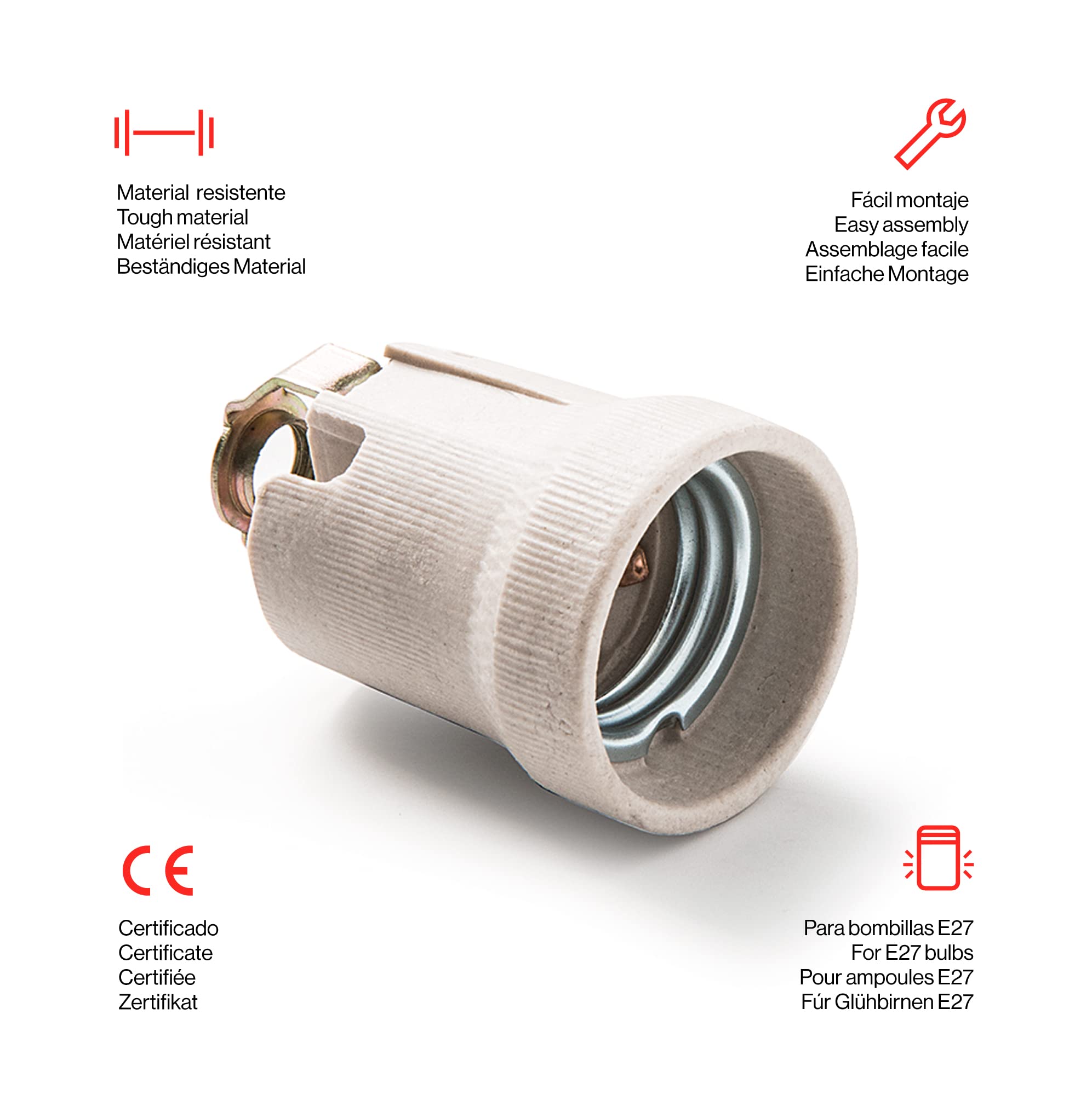 Image secondaire de Douille en céramique E27 Famatel - Installation facile