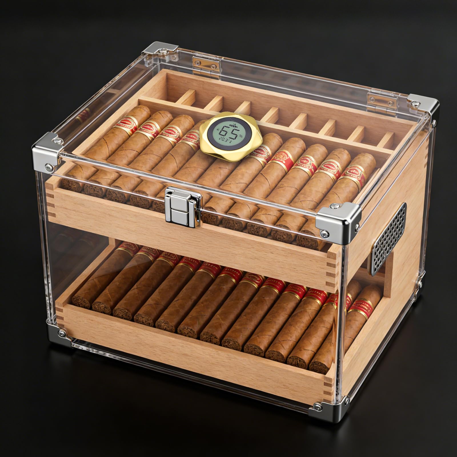 Thlevel Hygromètre Thermomètre Numérique LCD Indicateur Humidité Température pour Cave à Cigare
