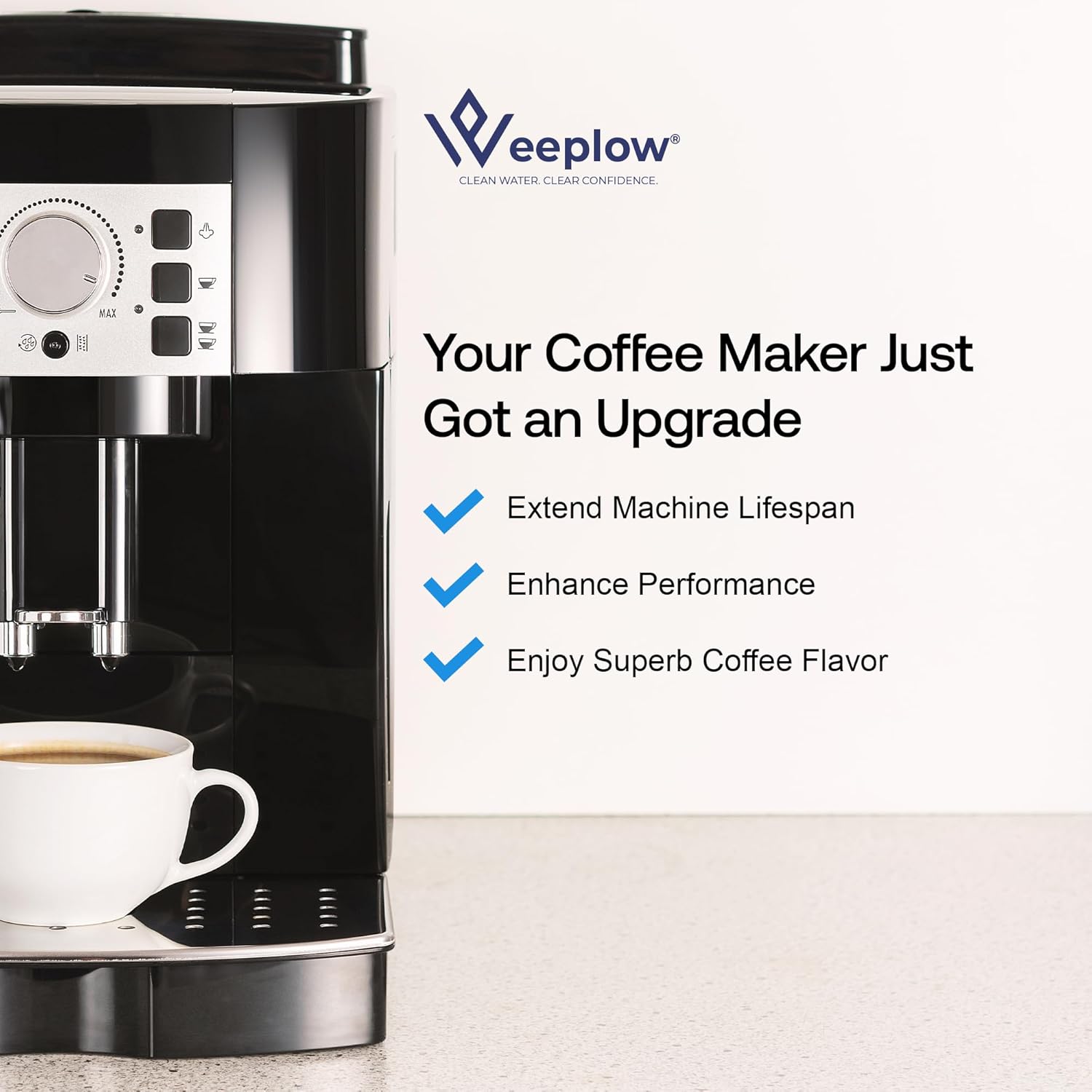 WEEPLOW® – 4-Pack Water Filters Compatible with De’Longhi Coffee Machines Magnifica, Dinamica, Autentica, PrimaDonna – ECAM, ESAM, ETAM, BCO & EC Series