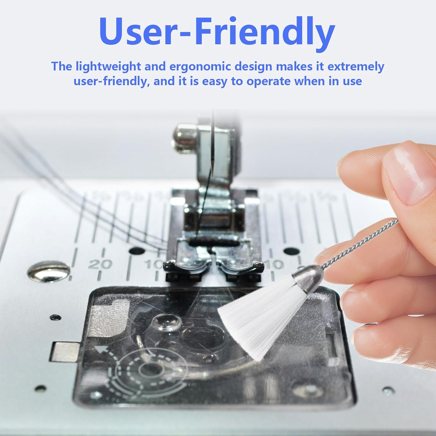 10Pcs Sewing Machine Cleaning Kit, Double Ended Sewing Machine Cleaning Brushes, Nylon Sewing Machine Maintenance Kit with Stainless Steel Handle for Tailoring Machines