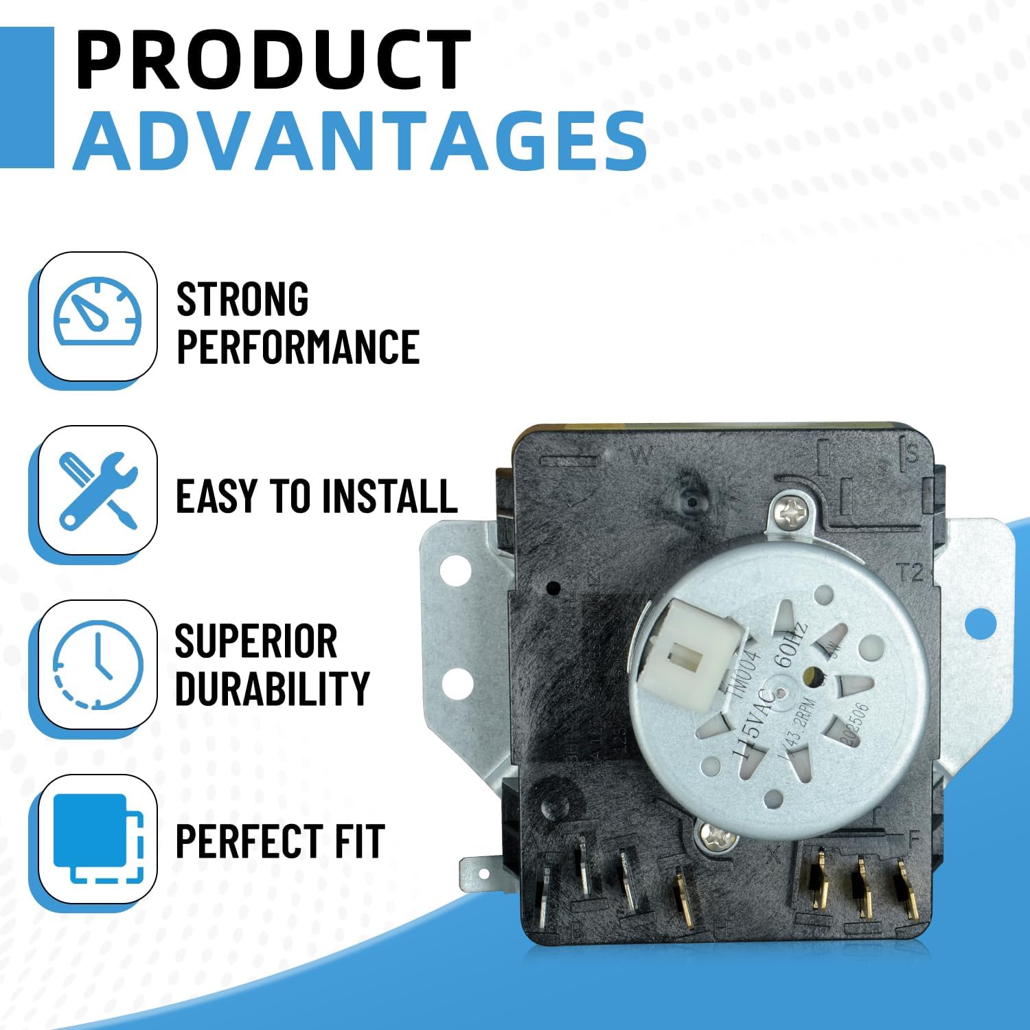 W10642934 W10854240 Dryer Timer Compatible with Whirlpool Replaces 4383816, AP5999223, PS11731277, EAP11731277, W10642934 A, W10642934 B