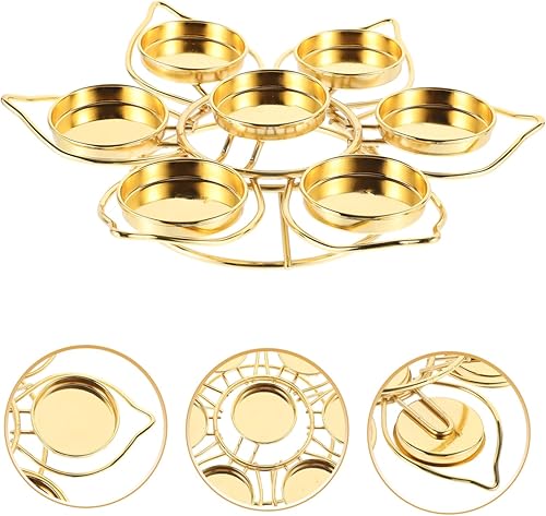 Miniatura 9 de Cabilock Soporte de lámpara de mantequilla Candelabro dorado Velas de té de oro Soporte de vela de pilar Lámpara de aceite de cobre Portavelas